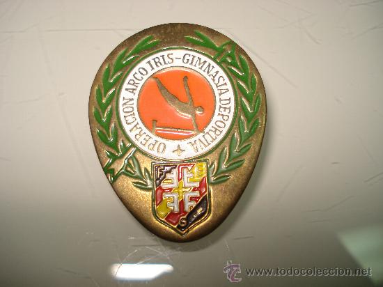 Militaria: Antigua Insignia Emblema de la Operaci&oacute;n ARCO IRIS GIMNASIA DEPORTIVA de Falange Espa&ntilde;ola A&ntilde;o 1970s