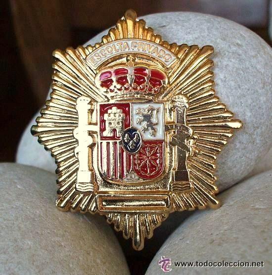 Militaria: PLACA ESTRELLA OCTOGONAL ESCOLTA PRIVADO. - Foto 1