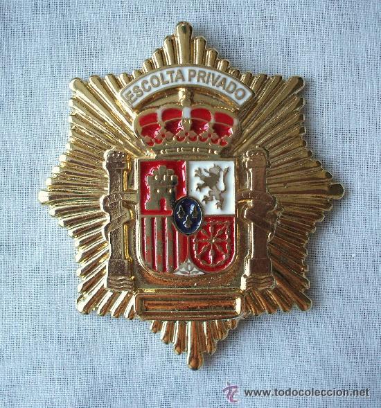 Militaria: PLACA ESTRELLA OCTOGONAL ESCOLTA PRIVADO. - Foto 2