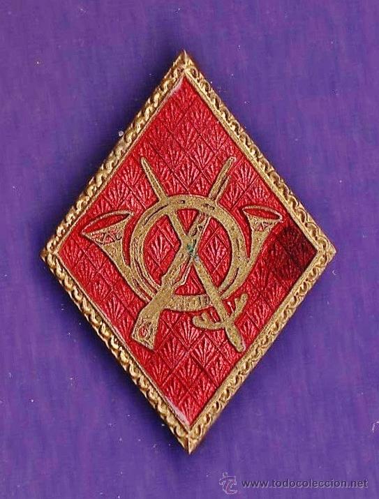 Militaria: insignia de epoca - infanteria - rombo metal esmalado sin relieve - ejercito espa&ntilde;ol - a&ntilde;os 50/60