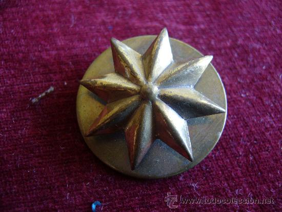 Militaria: Distintivo metalico antiguo de graduaci&oacute;n militar rosca estrella