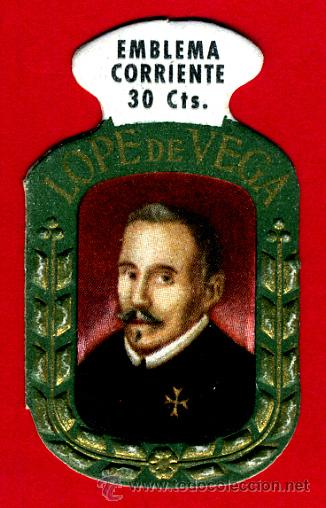 Militaria: EMBLEMA AUXILIO SOCIAL, LOPE DE VEGA  , 30 CENTIMOS , ORIGINAL , E