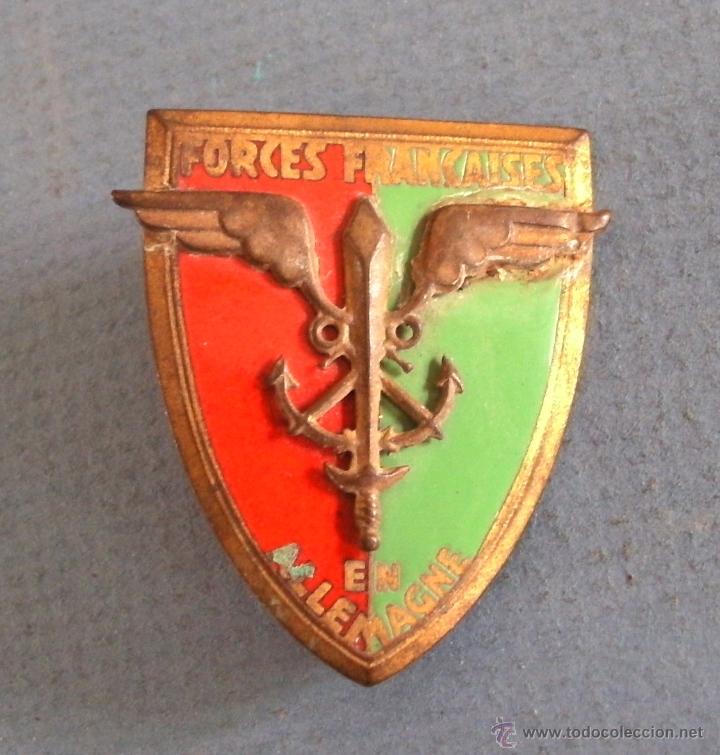 Militaria: insignia militar forces fran&ccedil;aises en allemagne - fuerzas franceses en alemania (3,5x4cm aprox)