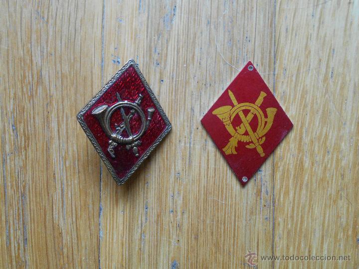 Militaria: LOTE DOS ROMBOS EJERCITO ESPA&Ntilde;OL, Una Esmaltada - Foto 1