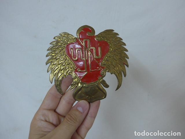 Militaria: Antigua chapa de casco adrian de indonesia o java, original. - Foto 1