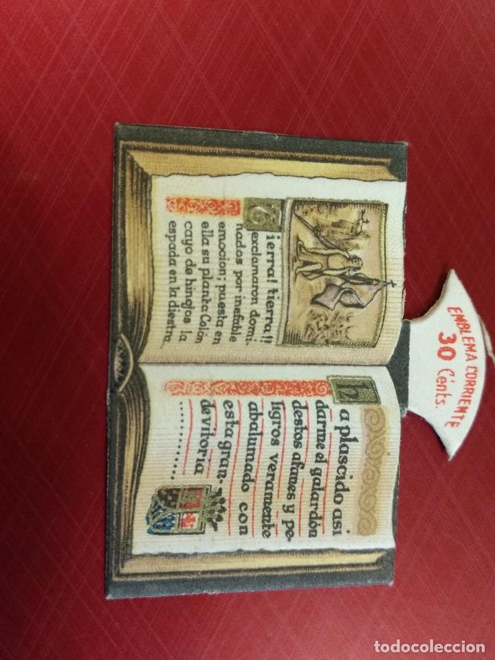 Militaria: Emblema auxilio social de solapa Serie A Cristobal Col&oacute;n n&ordm; 7 valor 30 cts