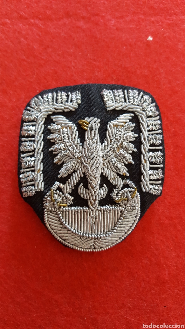 Militaria: PLACA DE GORRA BORDADA . OFICIAL EJERCITO POLACO. - Foto 1
