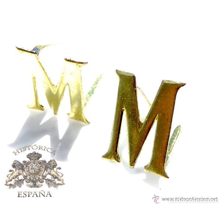 Militaria: DISTINTIVOS DE CUELLO LETRAS M - Foto 1