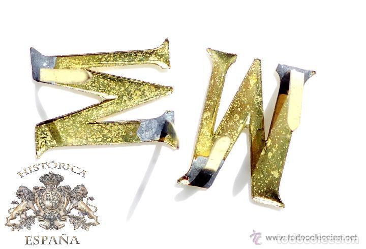 Militaria: DISTINTIVOS DE CUELLO LETRAS M - Foto 2