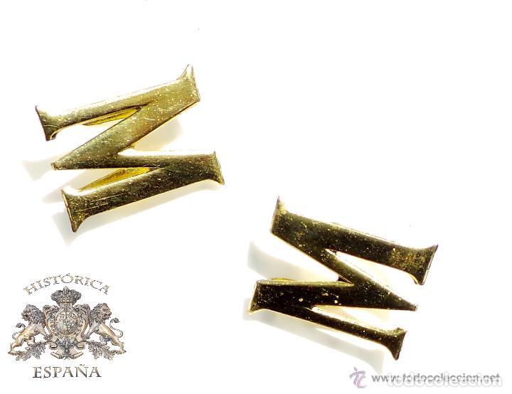Militaria: DISTINTIVOS DE CUELLO LETRAS M - Foto 3