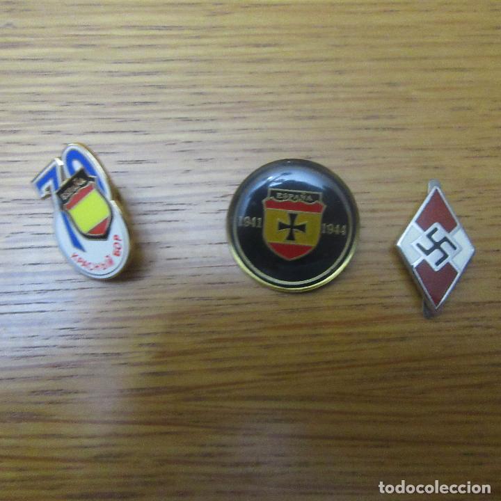 Militaria: Lote insignias y pins division azul, ii guerra mundial, conmemorativos