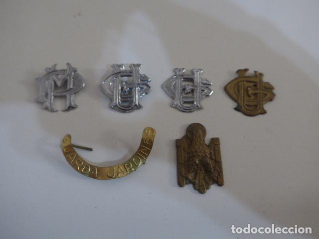 Militaria: Lote de 6 insignias de policia antigua, originales, guardia urbana, policia militar, guarda jardines