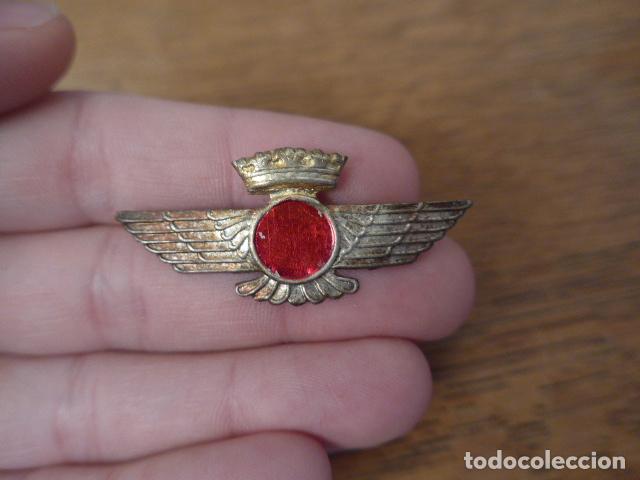 Militaria: Antigua insignia emblema franquista espa&ntilde;ola de aviacion, epoca de Franco, rokiski.