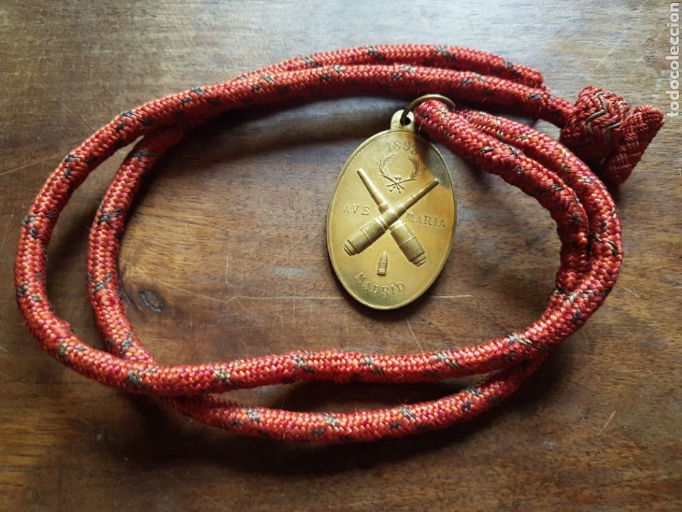 Militaria: Antigua medalla militar santa barbara de los artilleros Madrid 1893 con cordon