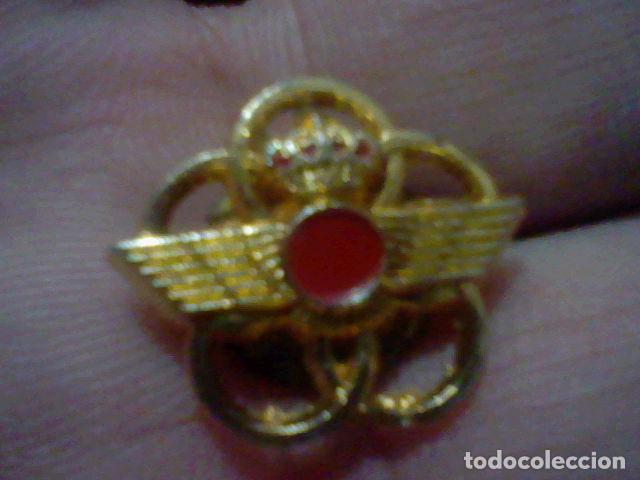 Militaria: AVIACION EJERCITO AIRE ALAS BAJO CORONA METAL DORADO PIN PINCHO INSIGNIA 1,8 CMS ALTO