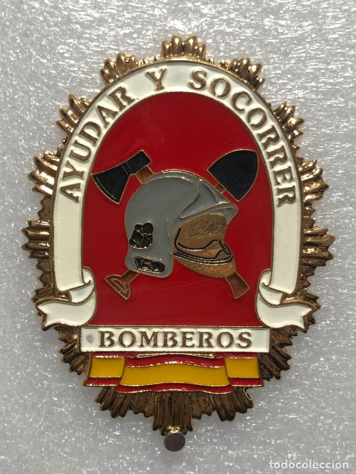 Militaria: PLACA MET&Aacute;LICA BOMBEROS - Foto 1