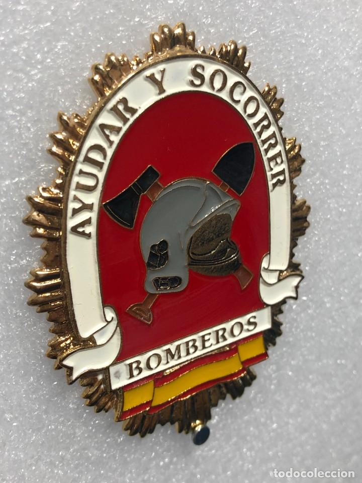 Militaria: PLACA MET&Aacute;LICA BOMBEROS - Foto 3