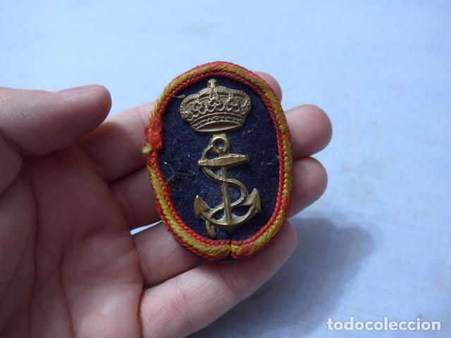 Militaria: * Antigua galleta emblema de infanteria de marina para gorra de plato, original. ZX