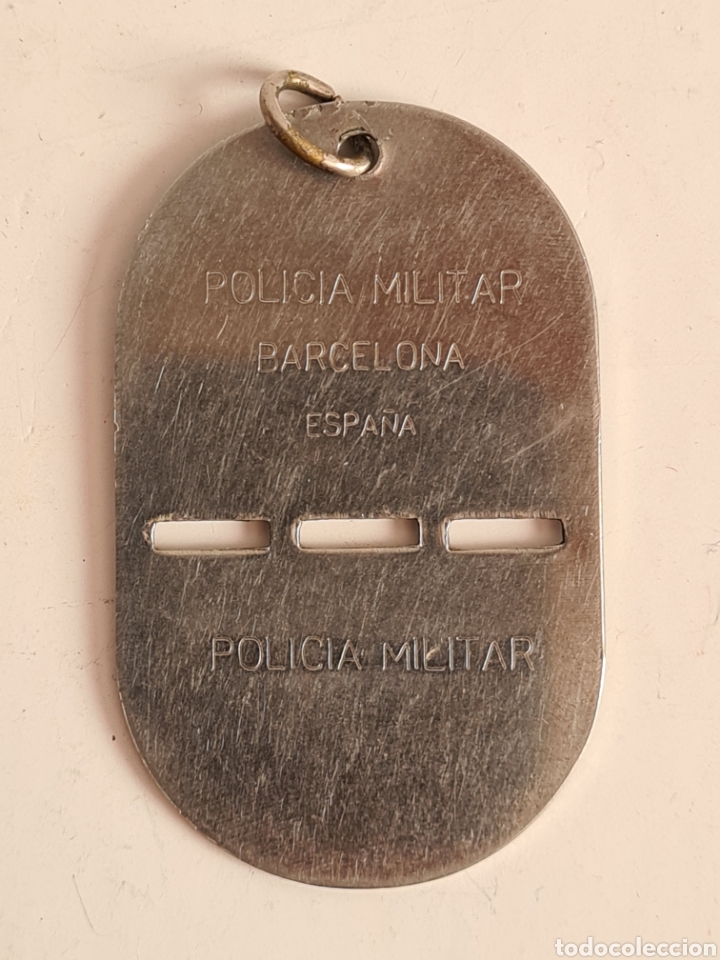 Militaria: Placa de Cuello PM Polic&iacute;a Militar Barcelona - Numerada 1417 - Ej&eacute;rcito Espa&ntilde;ol - Insignia