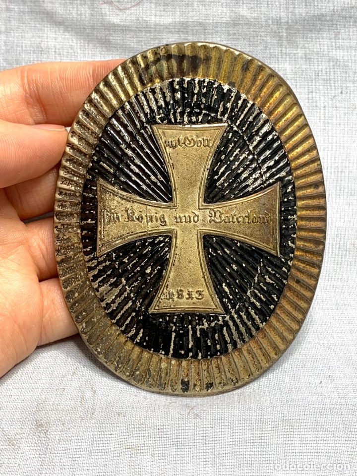 Militaria: PLACA ALEMANA DE SHAKO PRUSIANO - LANDWEHR - MODELO 1888 CHACO