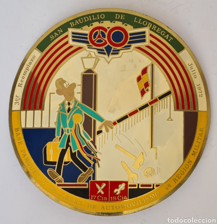 Militaria: Insignia Licenciado Servicio Militar San Baudilio Llobregat 1972 Mec&aacute;nico Aviaci&oacute;n Lili San Boi Mili