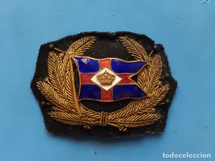 Militaria: Galleta para gorra. Compa&ntilde;&iacute;a naviera. A catalogar. - Foto 1