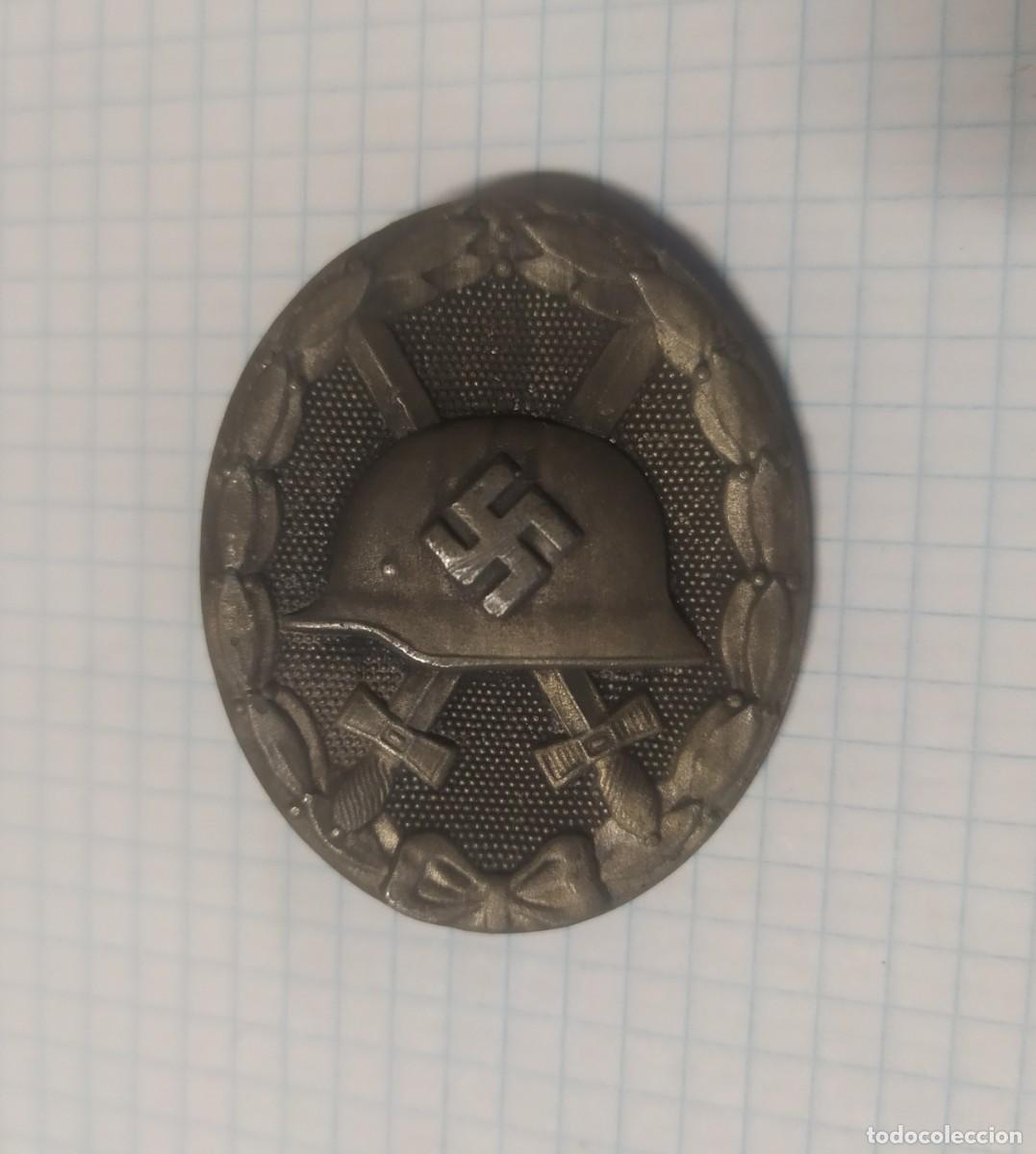 Militaria: Placa herido en plata, maciza - Foto 1