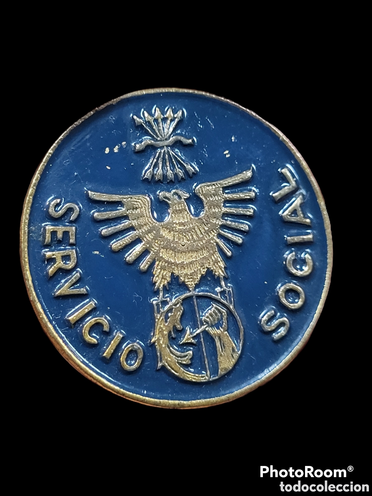 Military Antiques: PIN DE AGUJA / INSIGNIA BROCHE ALFILER - FALANGE SERVICIO SOCIAL (1&ordf; GENERACI&Oacute;N).