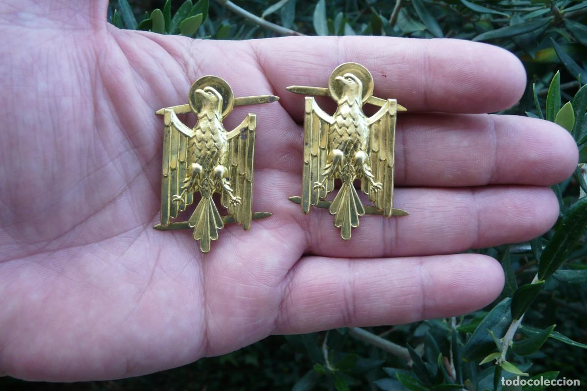 Militaria: PAREJA DE INSIGNIAS AGUILAS POLICIA NACIONAL 4,50 cm - AGUILA
