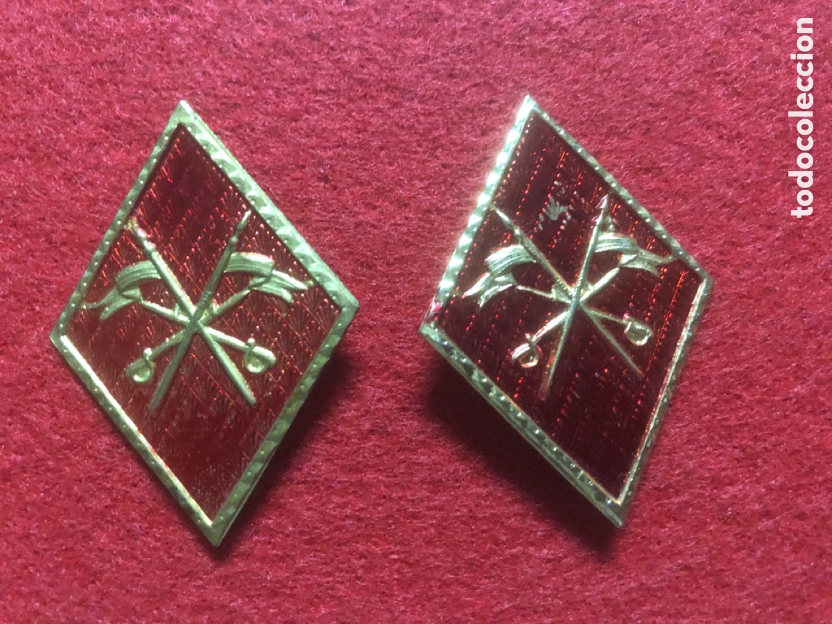 Militaria: ROMBOS DE CUELLO CABALLER&Iacute;A EJ&Eacute;RCITO ESPA&Ntilde;OL - Foto 1