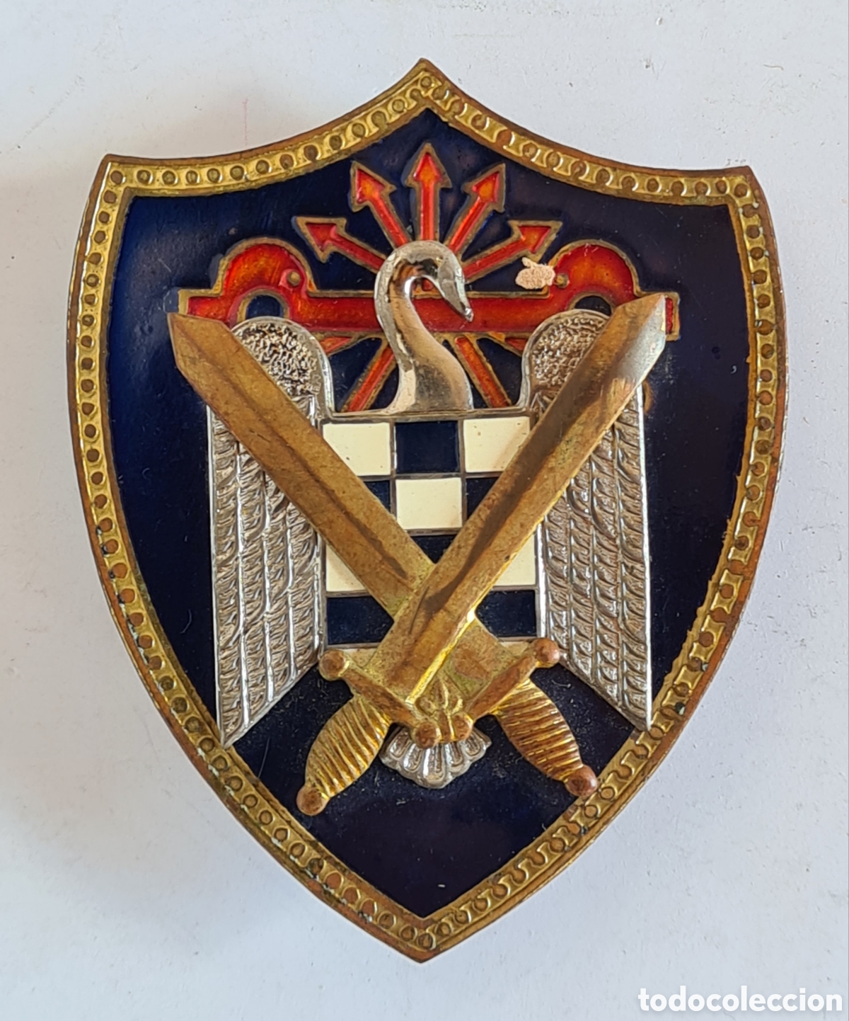 Militaria: Insignia Milicias Universitarias Servicio Militar - Falange Frente de Juventudes SEU OJE - Cisne