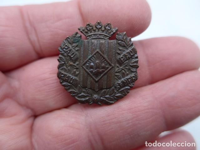 Militaria: ANTIGUA INSIGNIA SOMATENS DE CATALU&Ntilde;A PAU PAU SEMPRE PAU - MONTSERRAT SOMATEN