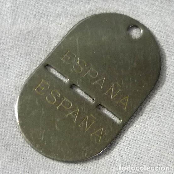 Militaria: Placa de identificaci&oacute;n Ej&eacute;rcito Tierra Espa&ntilde;a - Foto 1