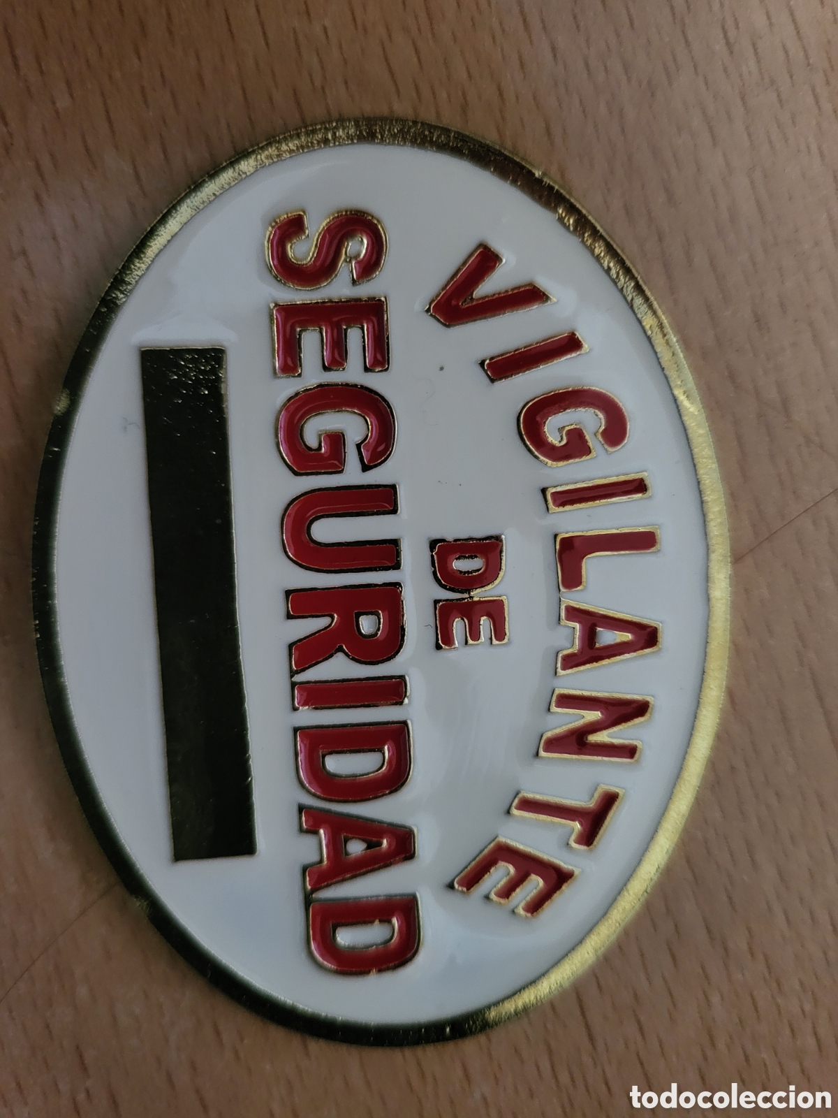 Militaria: Placa Vigilante de Seguridad para cartera