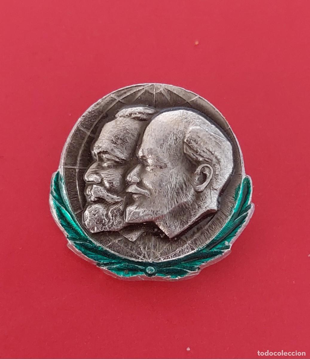 Militaria: INSIGNIA SOVI&Eacute;TICA LENIN Y MARX - Foto 1