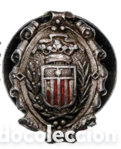 Militaria: Antigua insignia pin de ojal o solapa Ajuntament de sabadell concejal ayuntamiento