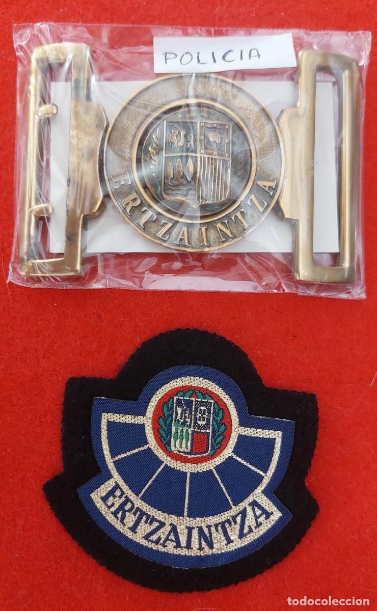 Militaria: hebilla y emblema ertzaintza. Policia Autonomica Vasca