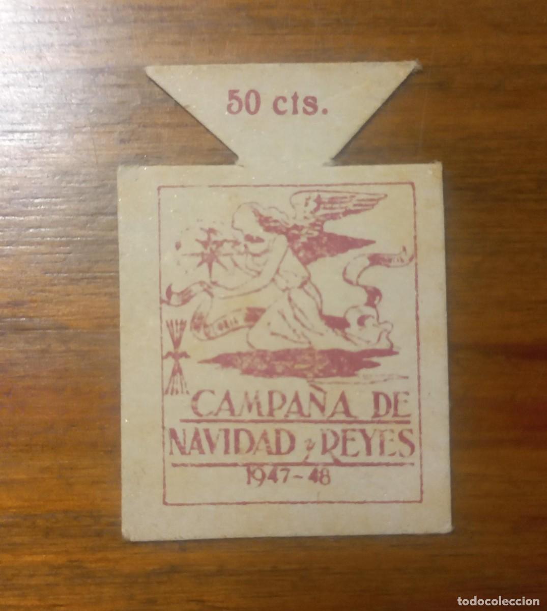 Militaria: Emblema auxilio social, FRENTE JUVENTUDES, falange 50 cts, campa&ntilde;a navidad reyes.