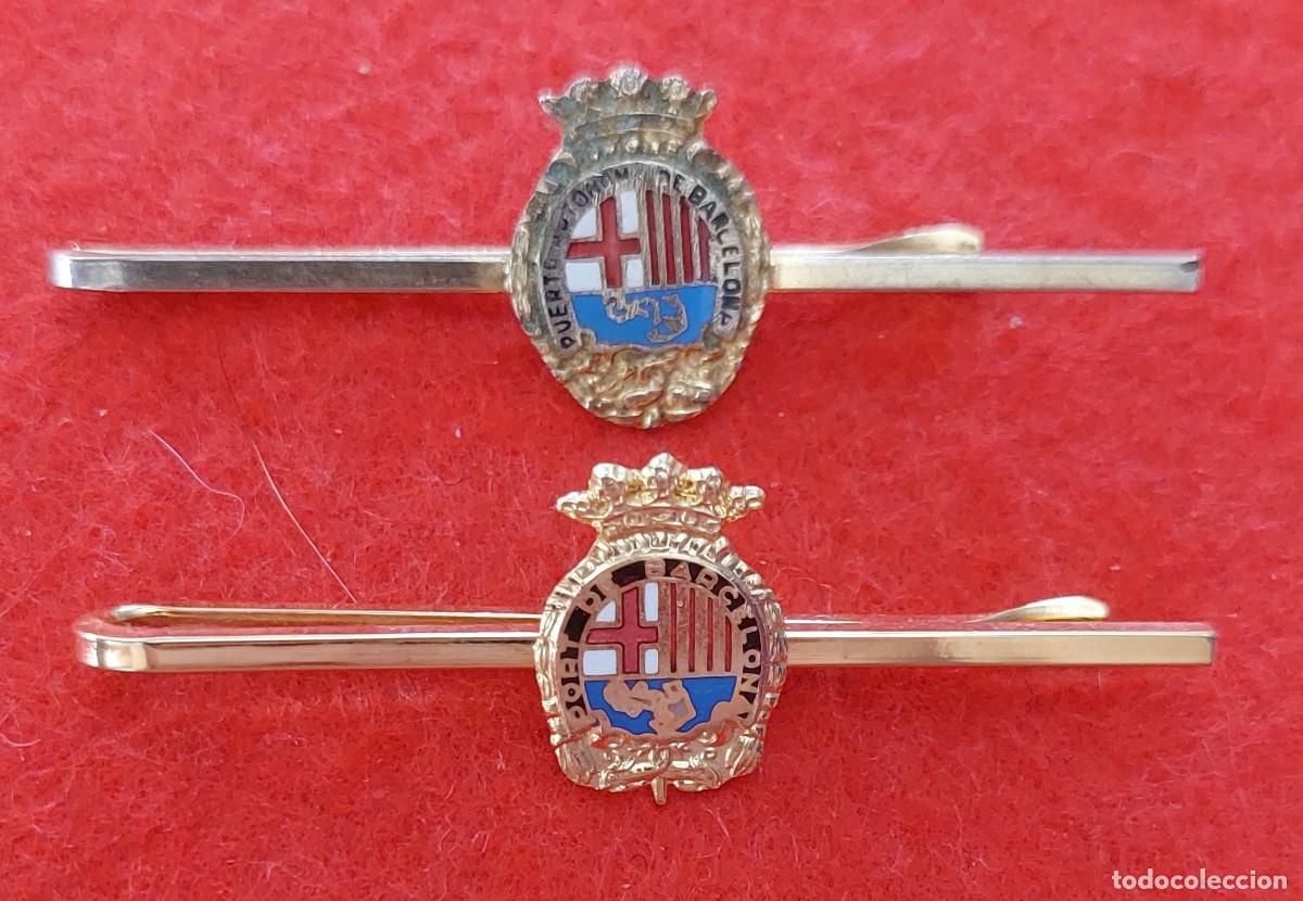 Militaria: LOTE DE 2 PISACORBATAS DE LA POLICIA PORTUARIA. BARCELONA