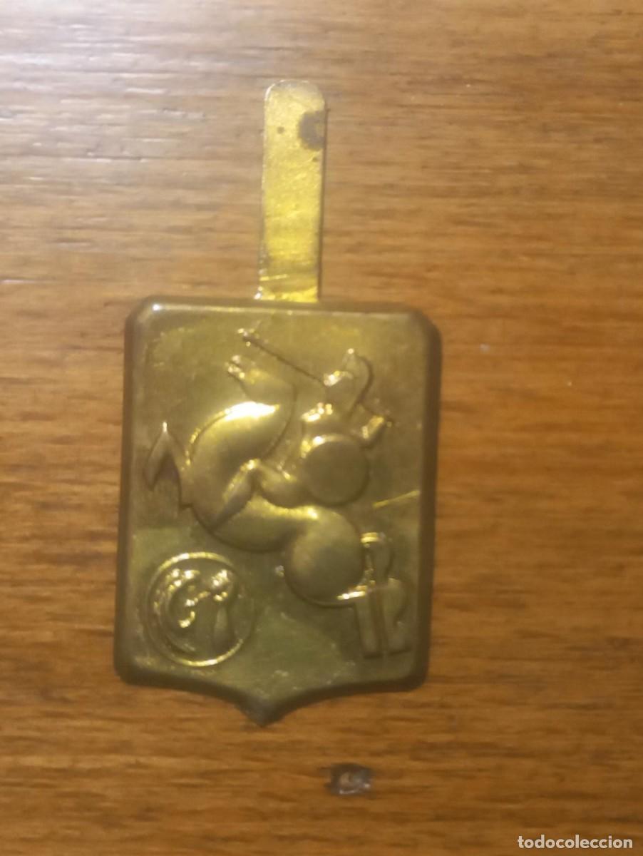 Militaria: Emblema auxilio social, met&aacute;lico, V HITOS, N&ordm;9, JINETE LANCERO.
