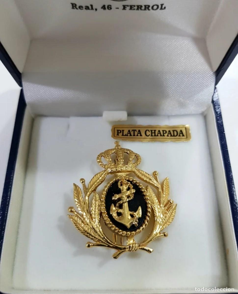 Military Antiques: BROCHE EN PLATA CHAPADA EMBLEMA ARMADA ESPAÑOLA