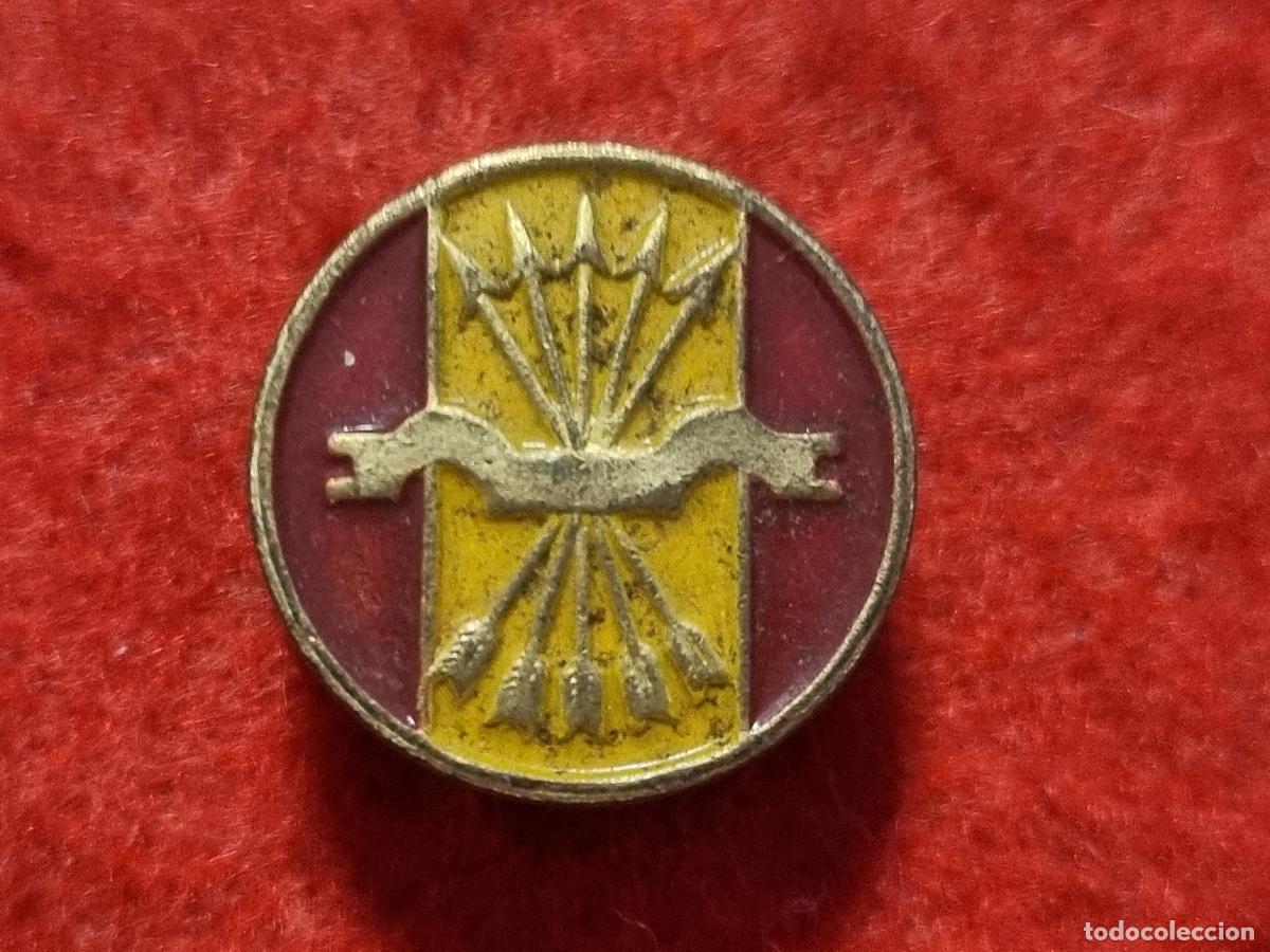 Militaria: ANTIGUO PIN O INSIGNIA FALANGE ESPA&Ntilde;OLA REDONDO BANDERA REVERSO SOLAPA ORIGINAL C2