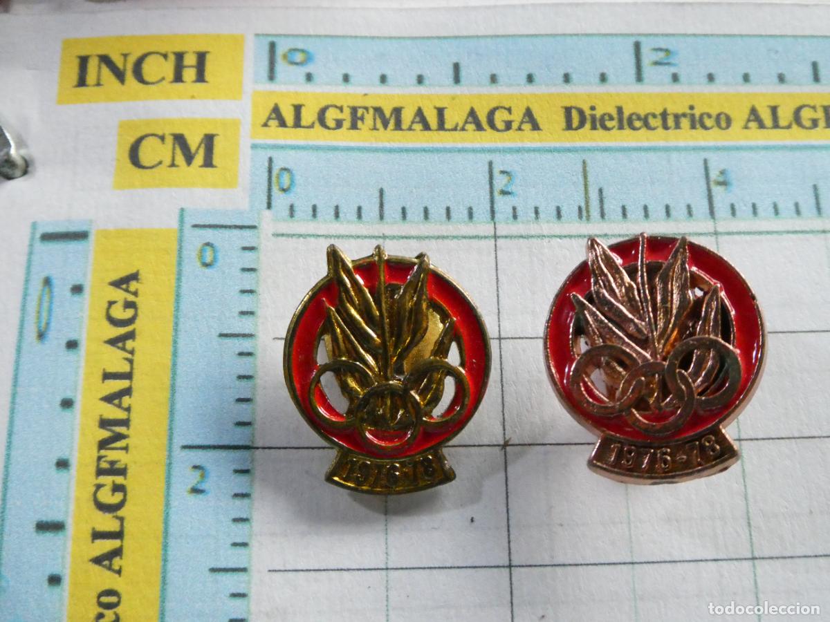 Military Antiques: 2 BROCHES INSIGNIAS OJAL SOLAPA. JUEGOS DEPORTIVOS 1976 1978. APTITUD DEPORTIVA POLICÍA ARMADA?