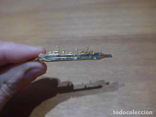 Militaria: Antigua insignia aguja de corbata de barco espa&ntilde;ol a identificar, marina o armada espa&ntilde;ola.