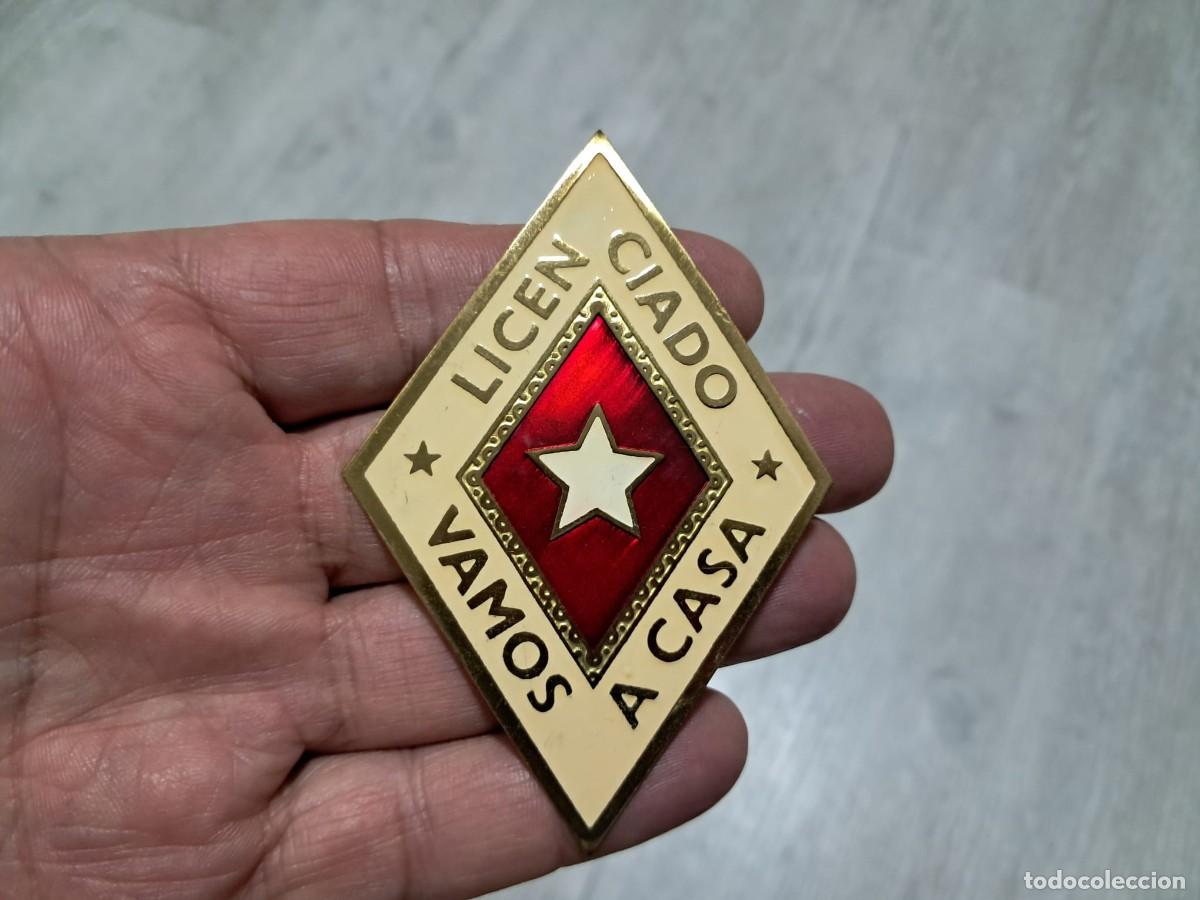 Military Antiques: ANTIGUO BROCHE-ROMBO MILITAR-ESTRELLA CINCO PUNTAS-MILI- LICENCIADO VAMOS A CASA