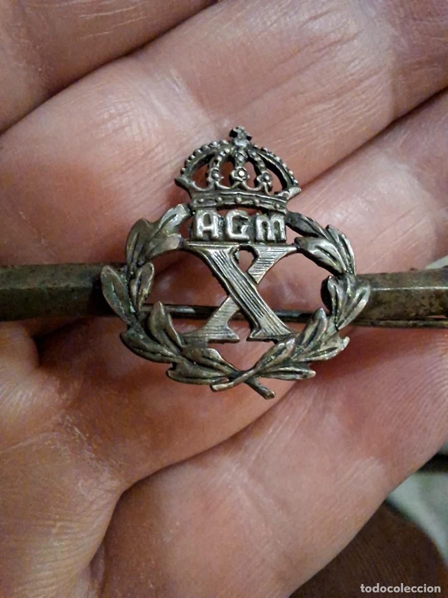 Militaria: PASADOR IN ACADEMIA GENERAL MILITAR (AGM) PLATA EPOCA ALFONSO XIII (DIRECTOR GRAL FRANCO ,1927-1931)