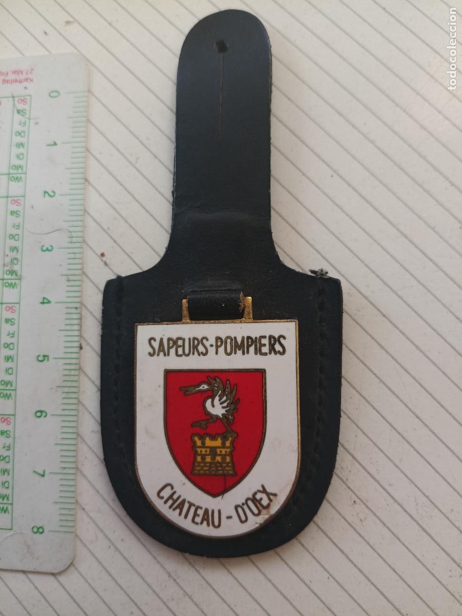 Militaria: FRANCIA, PEPITO / INSIGNIA DE BOMBEROS FRANCESA SAPEURS POMPIERS, Chateau d Oex
