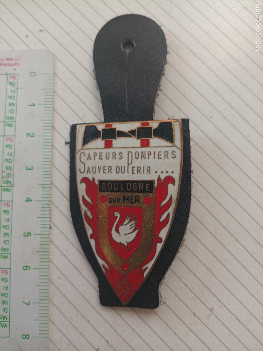 Militaria: FRANCIA, PEPITO / INSIGNIA DE BOMBEROS FRANCESA SAPEURS POMPIERS, BOULOGNE SUR MER