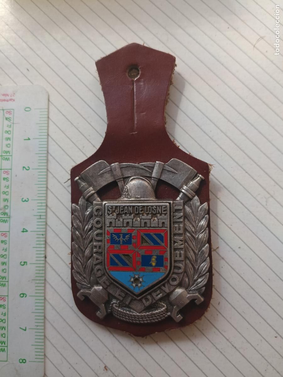 Militaria: FRANCIA, PEPITO / INSIGNIA DE BOMBEROS FRANCESA SAPEURS POMPIERS, SAINT JEAN DE LOSNE