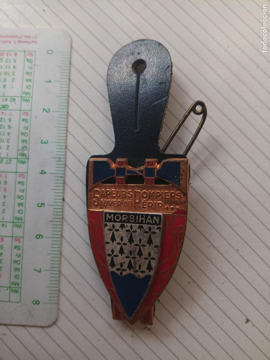 Militaria: FRANCIA, PEPITO / INSIGNIA DE BOMBEROS FRANCESA SAPEURS POMPIERS, MORBIHAN